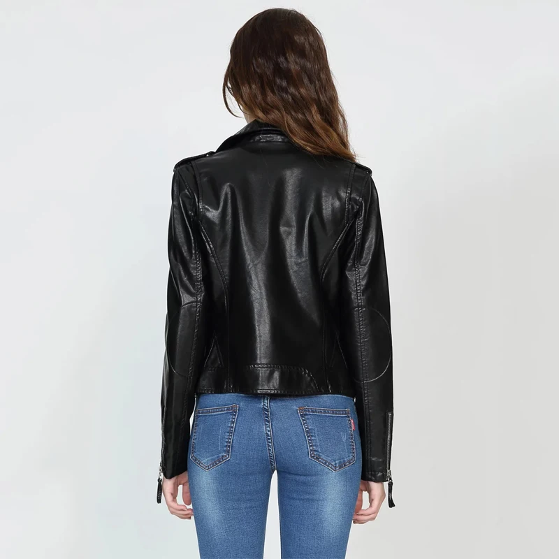 Куртка TMODA294 женская из искусственной кожи верхняя одежда на молнии