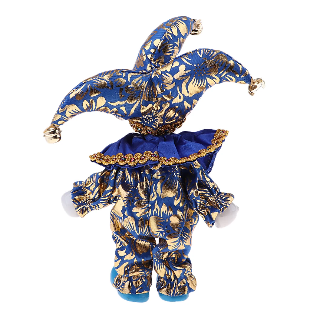 Porcelain Hanging Foot Clown Doll Harlequin Doll Crafts and Mini Victorian Porcelain Dolls Itanlian Triangel Doll Figures Model