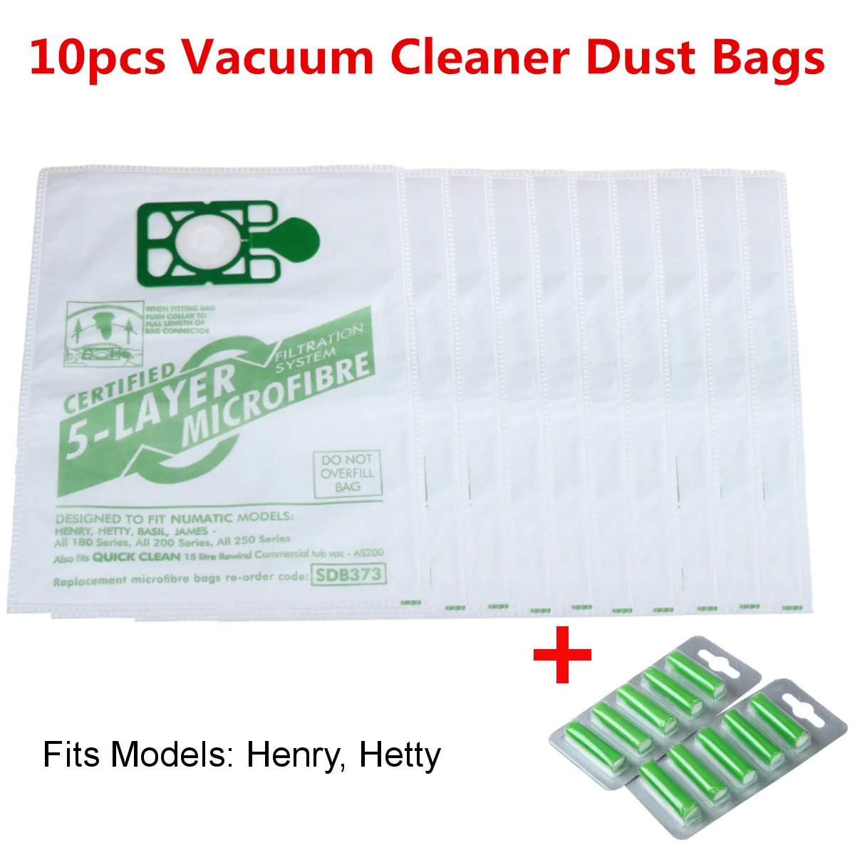 

10pcs/lot Vacuum Cleaner Hoover Dust Bags with 2pcs Air Freshener Replacement for Henry Hetty