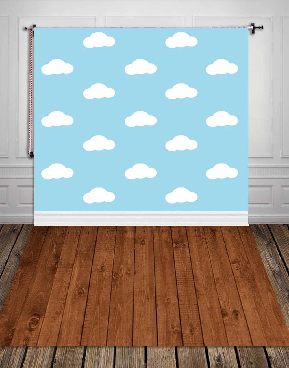 

HUAYI White clouds photography backdrops newborn photo background fabric backgrounds for photo studio boy blue backdrop XT3385