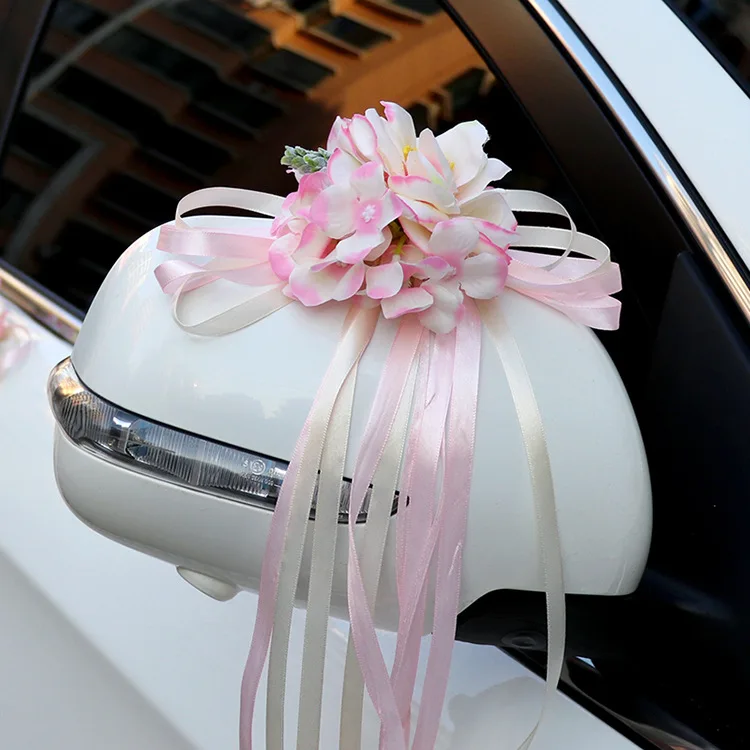 Свадебное украшение автомобиля цветок 10 цветов дверные ручки зеркало заднего вида Свадебные ручки украшения