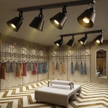 Creative LED track lamp spotlight clothing shop bar retro ceiling lamp background lamp exclusive store lighting showcase store Creative LED track lamp spotlight clothing shop bar retro ceiling lamp background lamp exclusive store lighting showcase store
