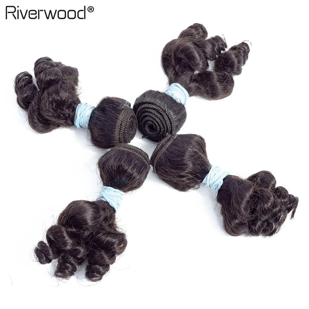Brazilian Funmi Hair Weave 4 Bundles Natural Color Loose Curl 8 Inch 4pcs/lot Remy Human Hair Extensions Can Be Dyed Free Ship