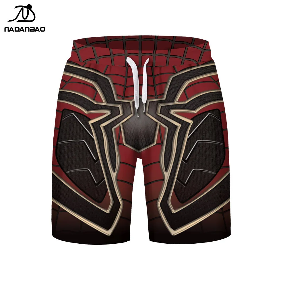 

NADANBAO 2019 New Design Marvel Super Hero Spider Man Suits Printed Men Summer Casual shorts Surf Shorts For Men Swimming