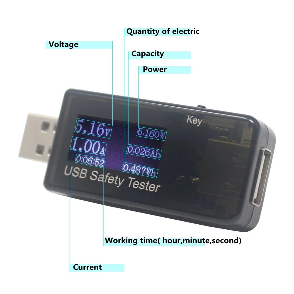 3 V-30 V ЖК-дисплей USB Напряжение ток детектор мобильный Мощность USB Зарядное устройство вольтметр мощность амперметра тестер