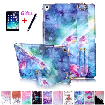 

Case For New iPad 9.7 2017 2018 Silicone Back Cover For iPad Air 1 2 Funda hand strap Tablet colorful cases+screen protector+pen