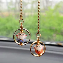 Автомобильный Стайлинг подвесной кулон Lucky Cat Автомобильное зеркало заднего вида орнамент из керамического сплава украшение приборной панели аксессуары подарок 62 см