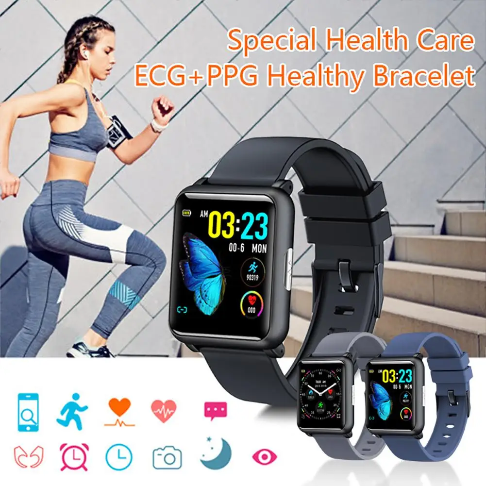 スマートブレスレット PPG + ECG 血圧心拍計ステップ心電図ブレスレット IP68 防水スマート活動トラッカースマート リストバンド