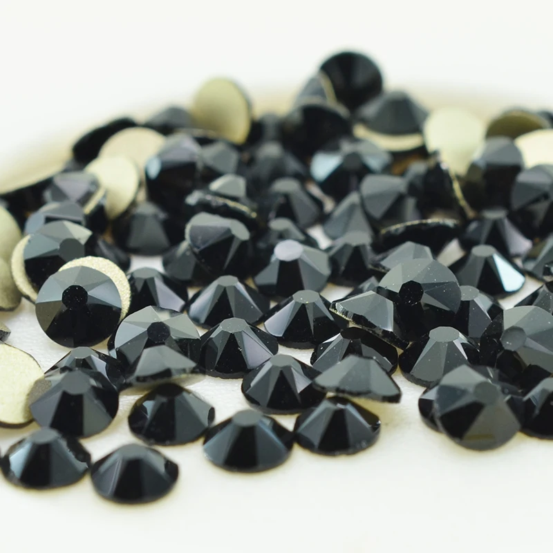 

High Quality AAA New Faced (8 big + 8 small) ss20 (4.8-5.0mm) Jet Color Glue On Non-hotfix Rhinestone