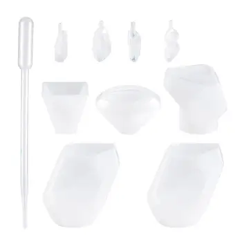 

Pandahall 9pcs/set Resin Casting DIY Stone Molds Silicone Combination Moulds for Jewelry Pendant Silicone Jewelry Tools