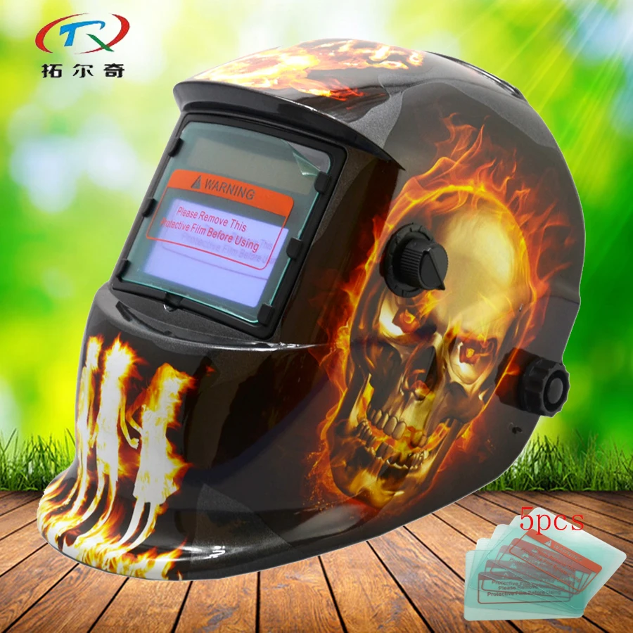 black auto Darkening Welding Helmet replace glass solar and battery