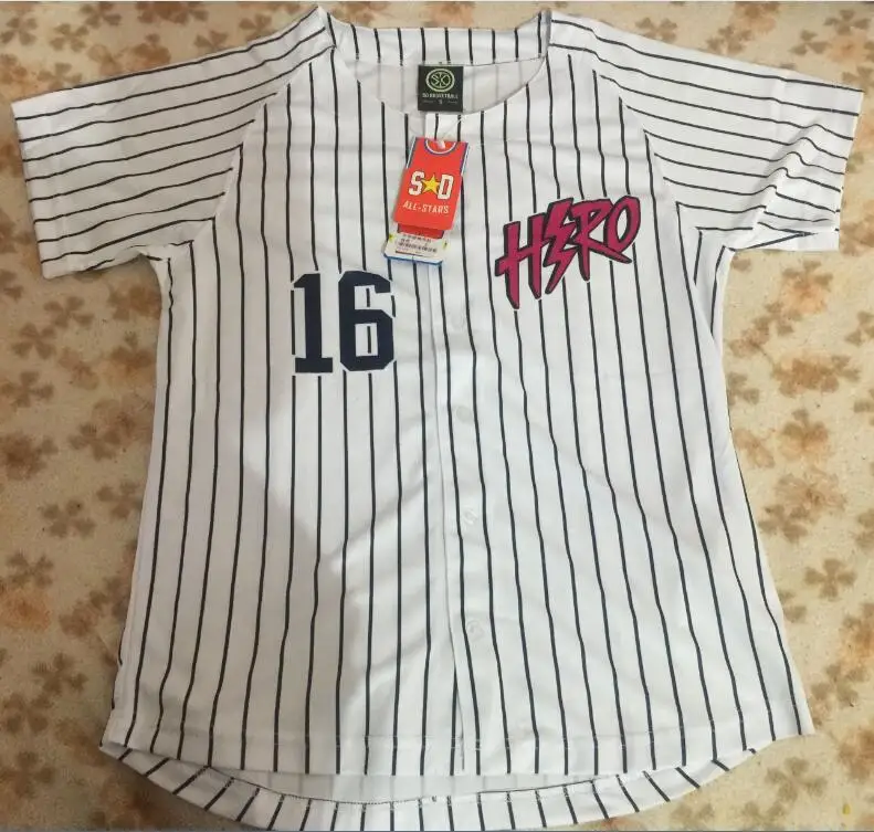 Дизайн хиджазер уличные майки герой мужские бейсбольные майки хип-хоп бейсбольная полосатая рубашка Топы черный и белый цвет
