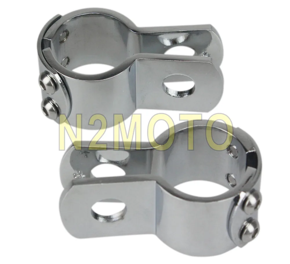 

1-1/8" 1-1/4" 1-1/8" Chrome Motorcycle Footest Footpeg Mount Crash Engine Bar Clamp Universal for Harley Bobber Cafe Racer