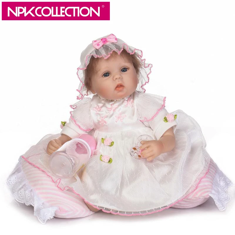 

NPK 17 Inch 42cm Lifelike Soft Silicone Reborn Baby Doll Lovely Realistic Looking Baby Girl Newborn Toddler Gift For Girls