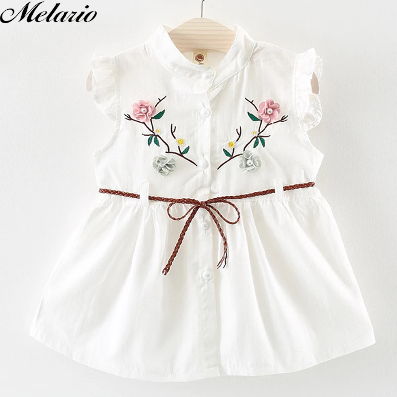 

Melario Baby Dresses Summer New Baby Girls Clothes Cute Floral Baby Princess Dress Cotton Kids Clothing Flower dress with hat