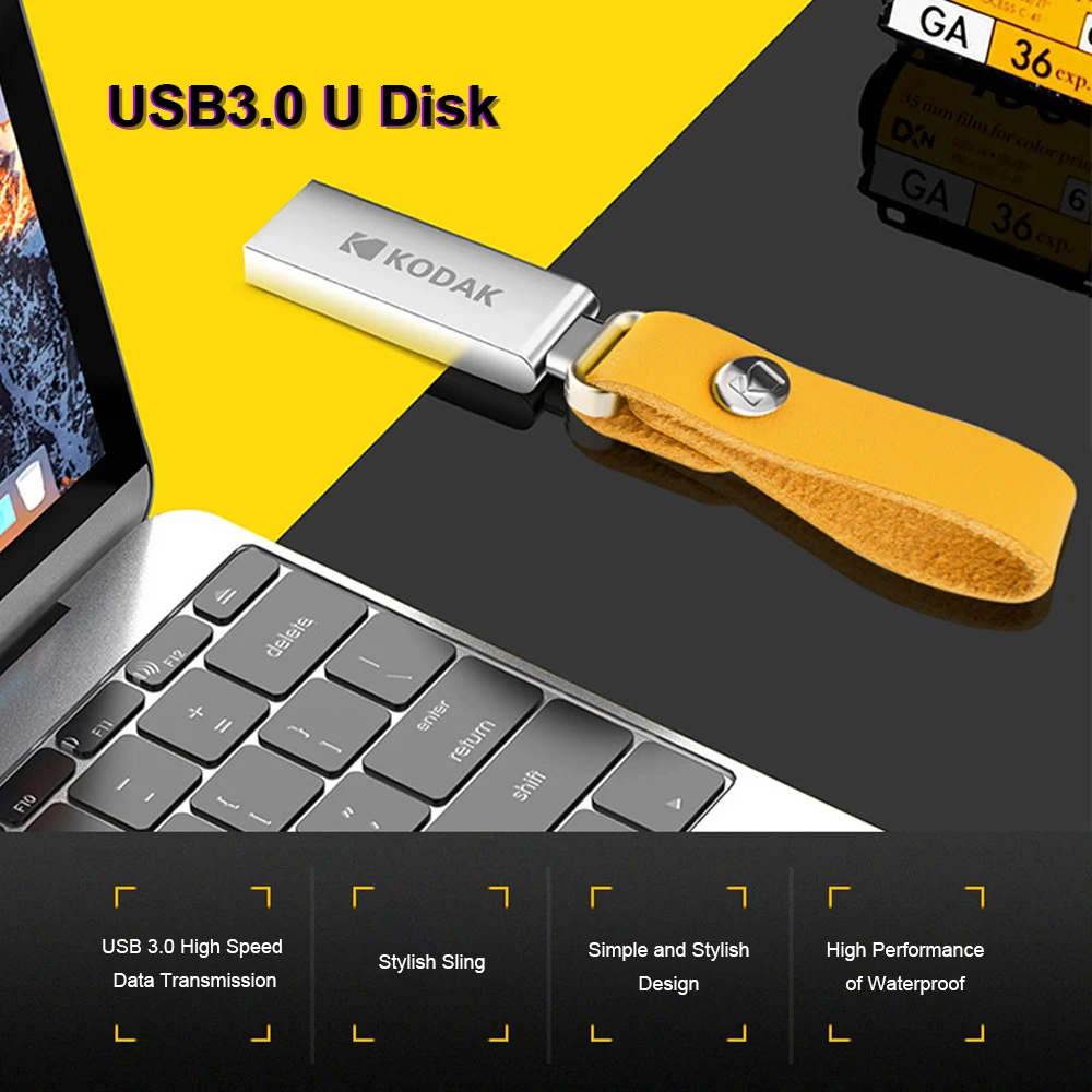 Kodak флеш-накопитель K123 USB 3,0 металлический USB флеш-накопитель 16 ГБ 32 ГБ 64 Гб 128 ГБ флеш-накопитель USB 3,0 флеш-накопитель U диск OTG подарок