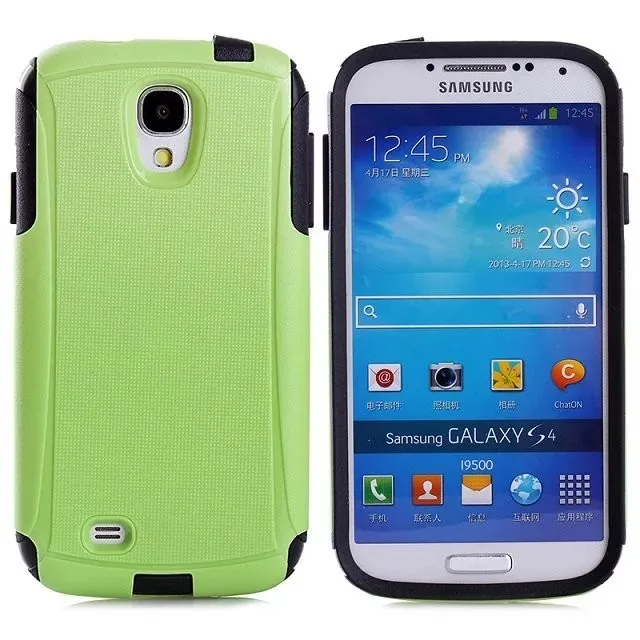 DHL,, высококачественный ПК+ ТПУ чехол для Samsung Galaxy S4 i9500. 2 в 1 шт+ ТПУ Жесткий чехол для Galaxy S4 i9500 100 шт/партия