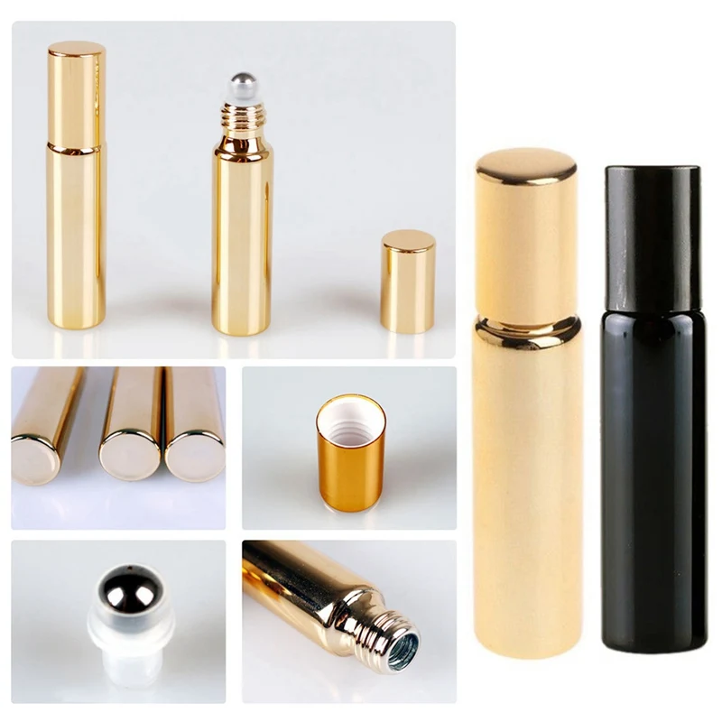 

5ml/10ml Mini Glass Bottle Empty Essential Oil Perfume Roller Ball Refillable