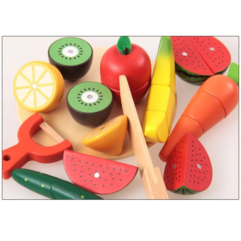 

Kids Kitchen Pretend Play Toys Simulation Foods Set Magnet Fruit Vegetable For Children Cutting Cooking Food Game Kids Play Gift