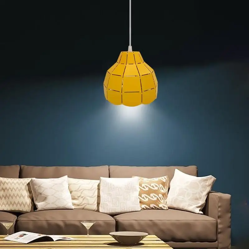 Современный скандинавский E27 светодиодный потолочный светильник из кованого железа для домашнего освещения