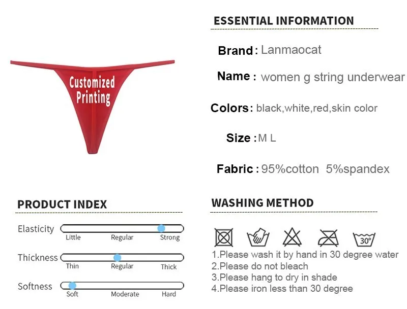 Lanmaocat, женские хлопковые трусики с Т-образной спинкой, женские стринги с низкой талией, сексуальное нижнее белье размера плюс