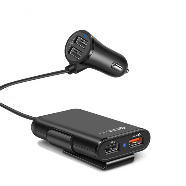 Quick car charger QC 3.0 Multi 4 port fast Car Charger For iPhone Samsung tablet new portable rear back seat usb charger adapter