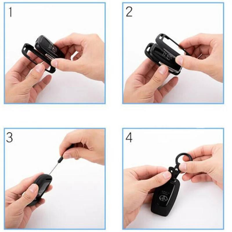 

New Matte Black Aluminum Alloy Case Cover High Quality Car Smart Key Holder For 2019 Toyota RAV4