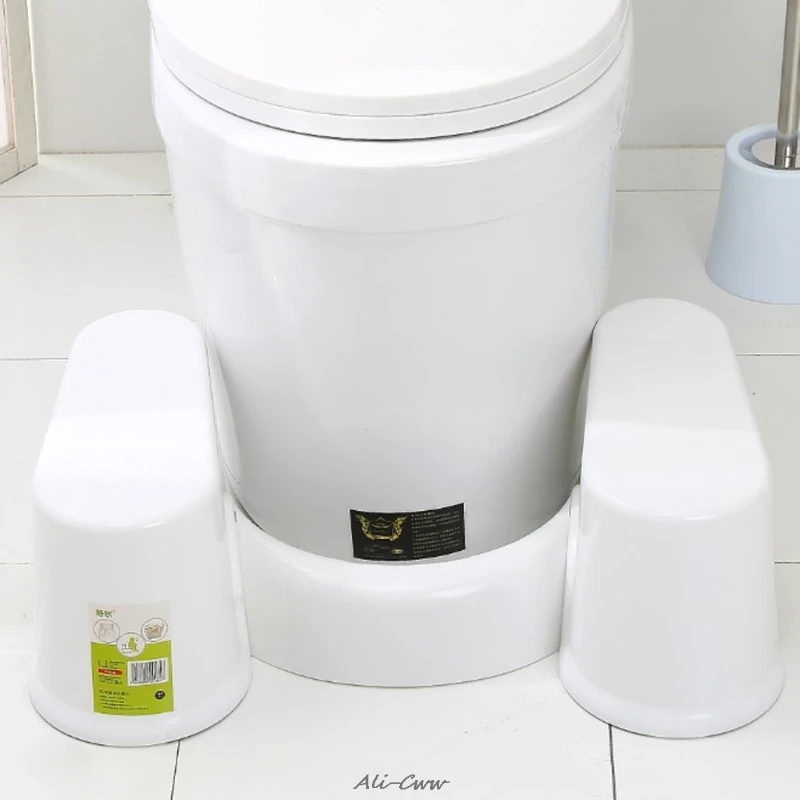 Plastic Non Slip Bathroom Toilet Aid Squatty Step Foot Stool For Potty Help Prevent Constipation Faster Bowel Movements huismerk kopen in de aanbieding