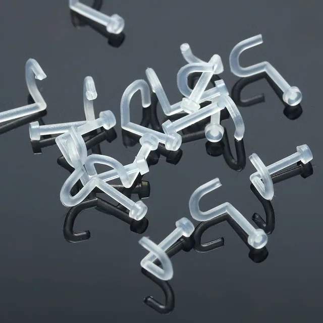 10Pcs Invisible Nose Studs Retainer Nose Rings Semi transparent Soft
