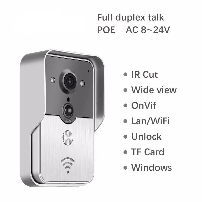 

New Version POE Support TF Card Storage 720P WIFI Video Door Phone Intercom Doorbell