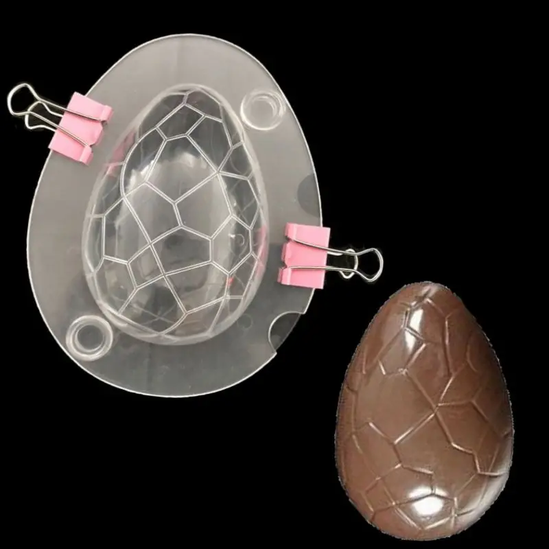 2 Rongga Polycarbonate Telur Paskah Cokelat Cetakan Telur Burung