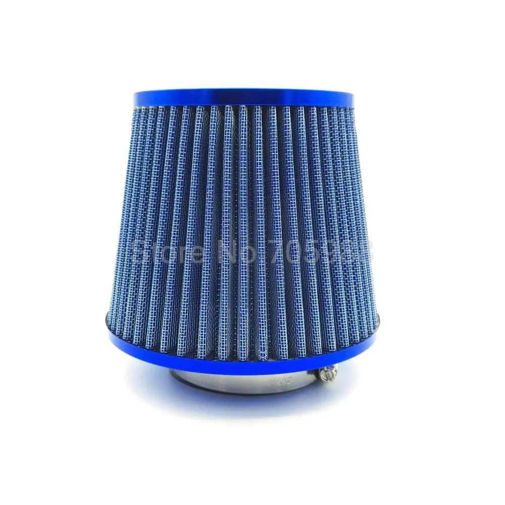 Universal 3" 76mm BLUE Air Intake Filter Height High Flow Cone Cold Air