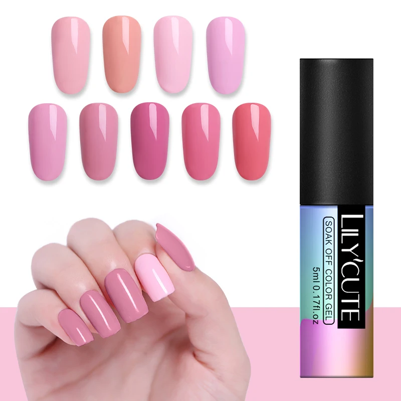 LILYCUTE Гель лак для ногтей отмачиваемый УФ светодиодный долговечный черный белый
