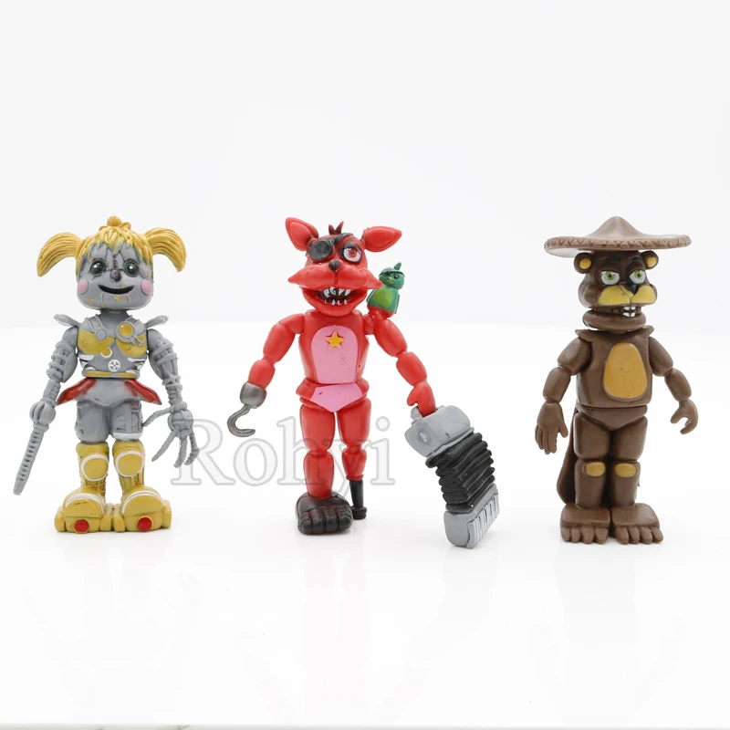Экшн Фигурка пять ночей у Фредди из ПВХ 6 шт./лот 10 5 см кукла FNAF Бонни Фокси фазбер