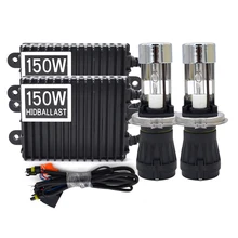 Премиум Высокое Мощность 12V 150W спрятал балласт H4 ксенона H4 биксенон лампа 4300K 5000K 6000K 8000K H4 Hi/короче спереди и длиннее сзади) биксенон авто фары комплект