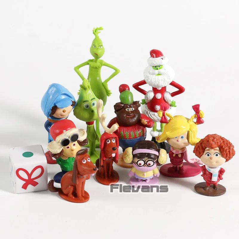 

Cartoon The Grinch Cindy Lou Who Mini PVC Figures Kids Toys Dolls 12pcs/set