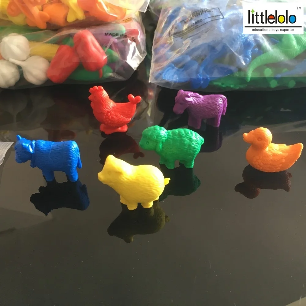 

baby toys montessori learning figures Imitate toys of pets family animals like duck cow cock pig sheep and horse 6pcs/set