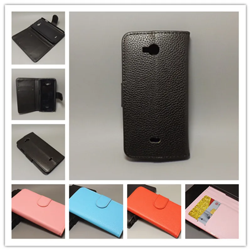 

For Explay Golf Lichi Texture Leather Case Pouch Flip case with 2 Card Holder and pouch slot