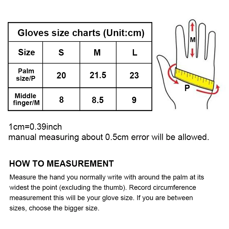 Mens Glove Size Chart