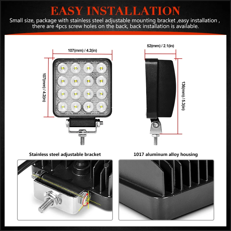 2pcs 4 Pollici Fuori Strada HA CONDOTTO LA Luce Bar Flood Spot Combo Fascio Spotlight 12V Per Jeep ATV UAZ SUV 4WD 4x4 Camion Del Trattore Luce del Lavoro del LED-in Luci da tetto/lavoro da Automobili e motocicli su
