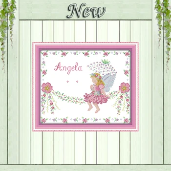 

Little angel birth certificate decor painting counted print on canvas DMC 14CT 11CT Cross Stitch Needlework Sets Embroidery kits