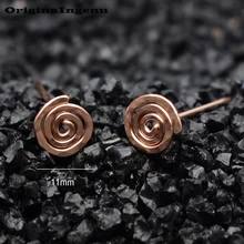Винтажные Ювелирные серьги ручной работы, маленькие серьги-гвоздики на спиральной поверхности, минималистичные персонализированные серьги Oorbellen для женщин