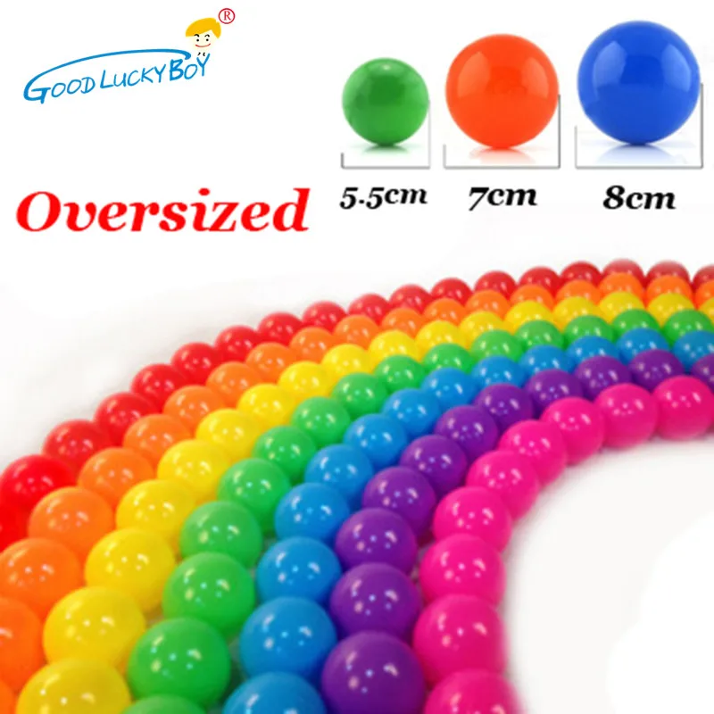 

50/100 Pcs Oversized Eco-Friendly Colorful Soft Plastic Water Pool Ocean Wave Ball Baby Funny Toys Outdoor Fun Sports 5.5/7/8 cm