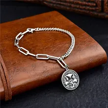 Европейский и американский стиль Аутентичный 925 стерлингового серебра Ретро религиозная подвеска Женский модный браслет эксклюзивный браслет
