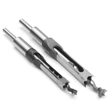  10mm and 16mm Square Hole Saw Mortising Chisel w/ Twist Drill Bit Wood Tool