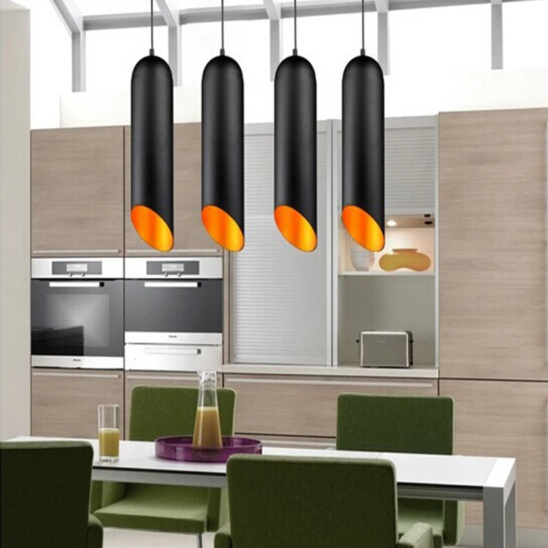 

Nordic Aluminum tubular pendant lights,E27 Black/White pendant lamp, Restaurant Bar Cafe Living Room Home decorative lighting