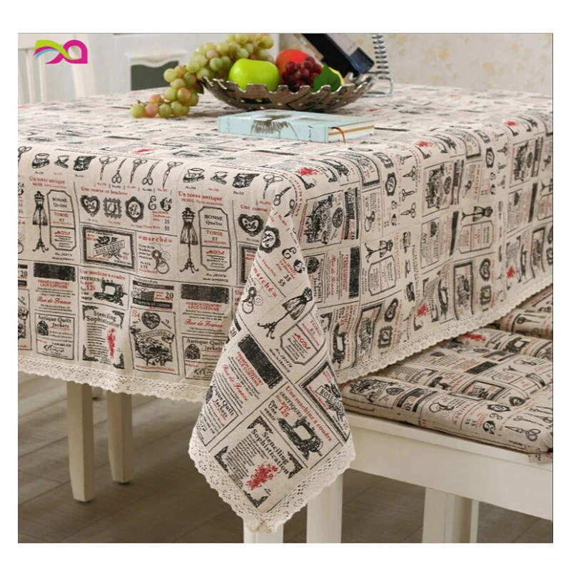 Free Shipping!Hot sale Linen Table Cloth Tableclothes Print Dining