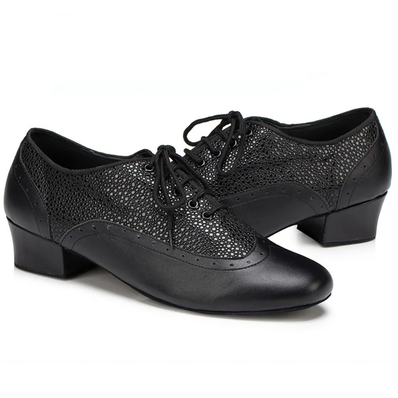 

New Genuine Leather Latin Dance Shoes Men Red Coffee Ballroom Shoes Flat Heel Dance Shoes for Men Heel 4cm Custom by Hand 1705