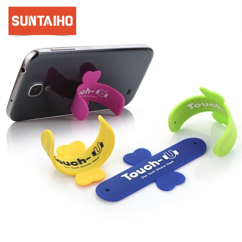 10Pcs/Lot Mini Touch U One Touch Silicone Stand Finger Rings Universal Portable Phone Holder For iPhone 6 5s 7 Samsung Tablet PC