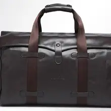 Натуральная кожа Черный Большой Открытый Повседневный дорожный вещевой мешок телячьей кожи holdall